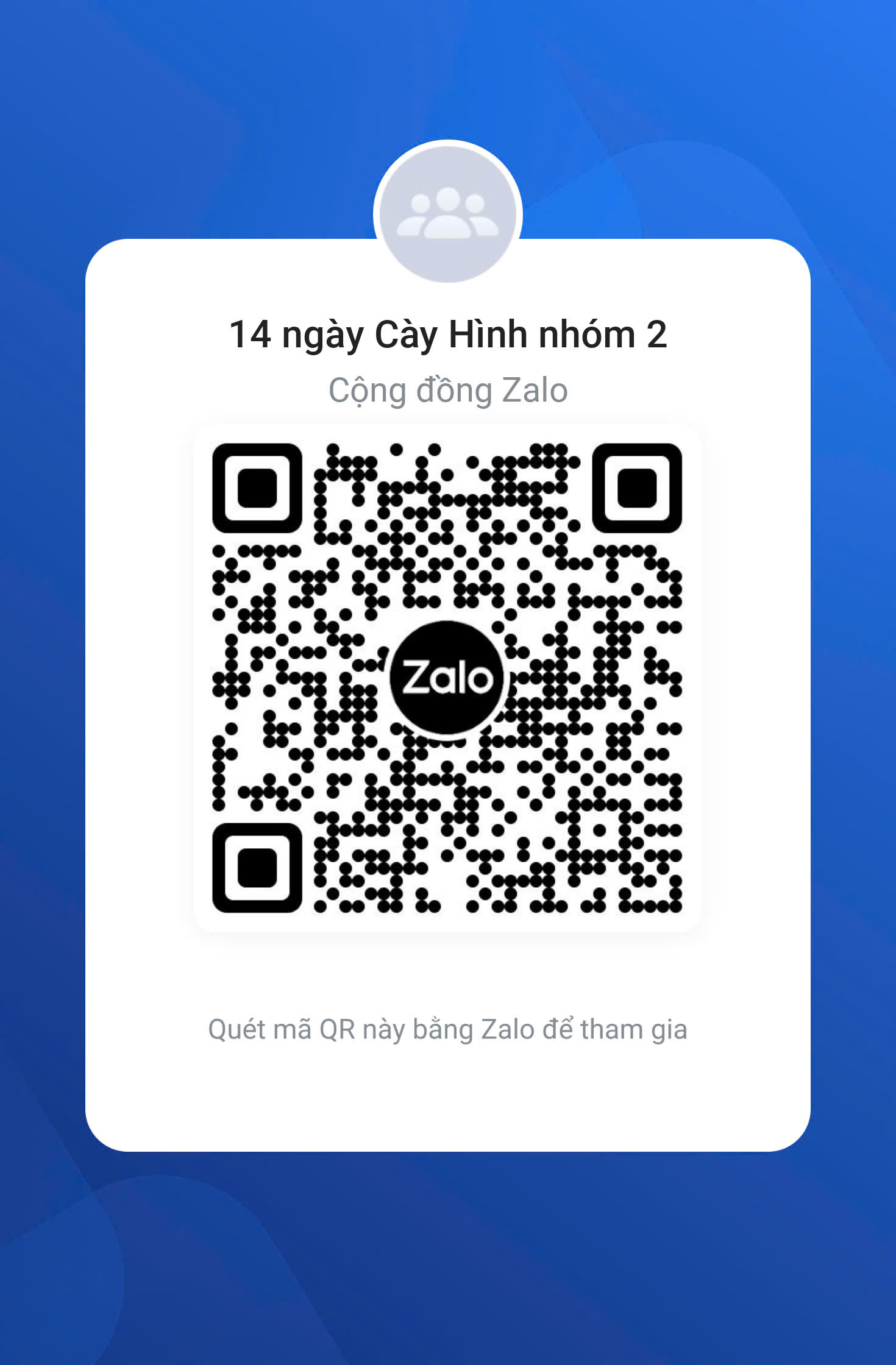 Mã QR Zalo 14 ngày Cày Hình nhóm 2